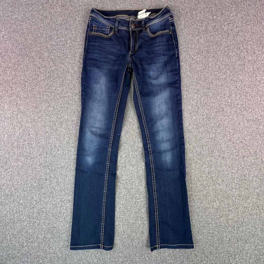Buffalo Jeans Women 25 Straight Leg Blue Whiskered Low Rise 2817-151-29/09/26